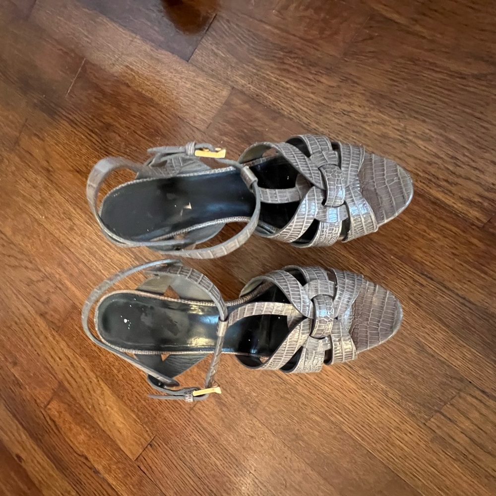 Saint Laurent Woven Snakeskin Grey